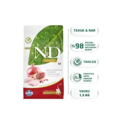 N&D Prime Tavuklu ve Narlı Tahılsız Yavru Kedi Maması 1,5kg