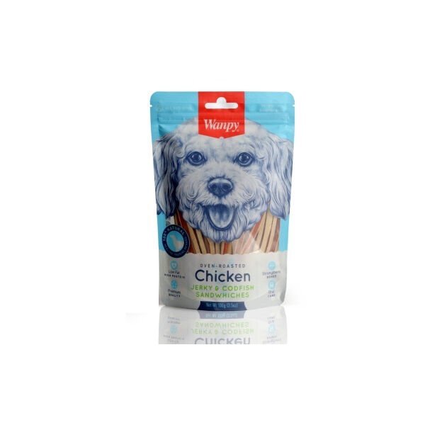 Wanpy Oven Roasted Tavuklu Morina Balıklı Sandviç Köpek Ödül Maması 100gr