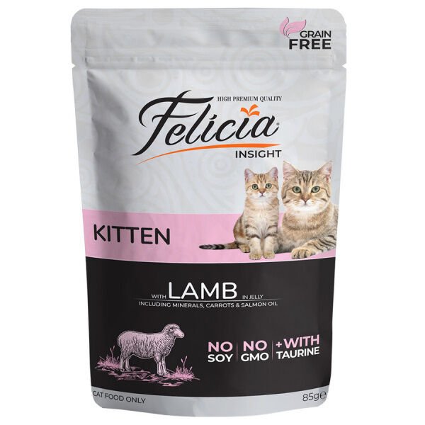 Felicia Jöle İçinde Kuzu Etli Taurinli Tahılsız Yavru Kedi Konservesi 85gr