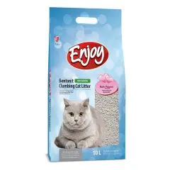 Enjoy Topaklanan Bebek Pudra Kokulu Bentonit Doğal Kedi Kumu 10lt