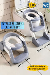 Tuvalet Eğitim Alıştırma Koltuğu Tutma Kollu Ayarlanabilir Lazımlık Klozet